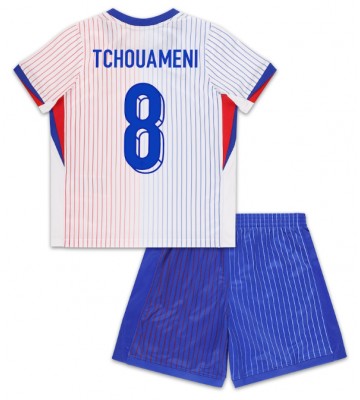 Frankrig Aurelien Tchouameni #8 Replika Babytøj Udebanesæt Børn EM 2024 Kortærmet (+ Korte bukser)